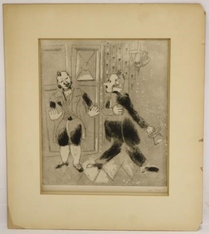 Appraisal: AFTER MARC CHAGALL ETCHING DEPICTING A WELLDRESSED MAN BEING TURNED