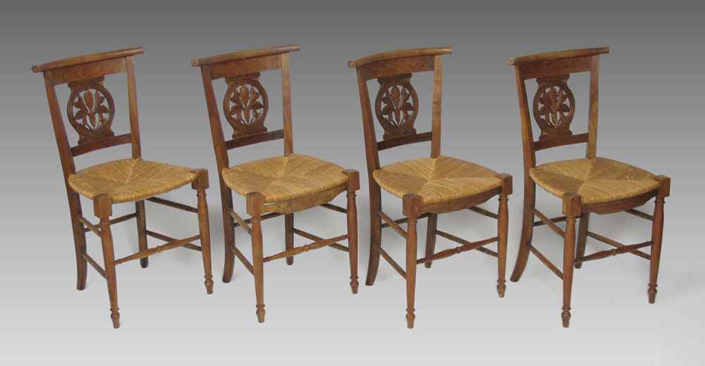 Appraisal: SET OF BRITISH COLONIAL SIDE CHAIRS Open cut and carved