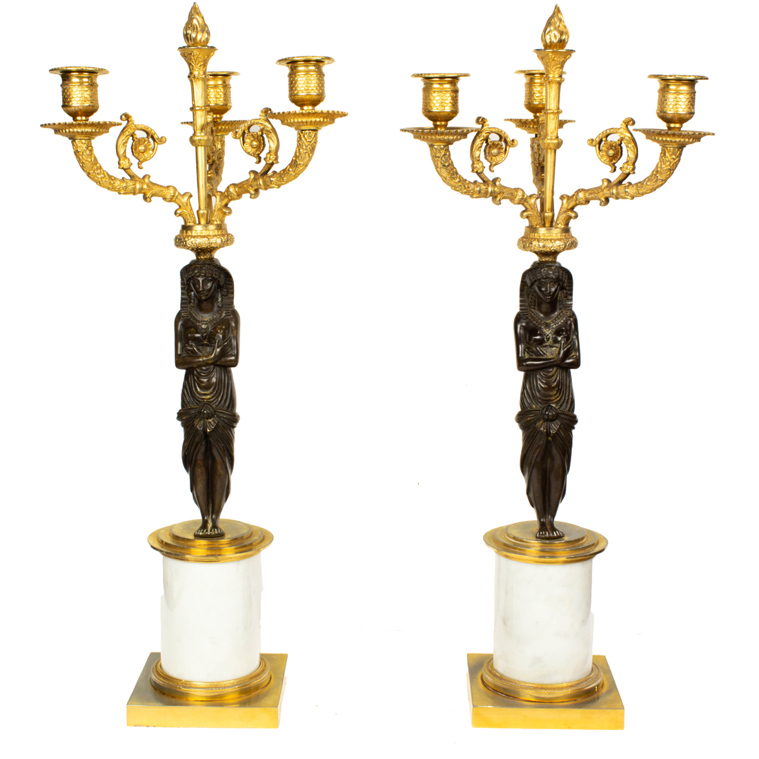 Appraisal: A PAIR OF EGYPTIAN REVIVAL STYLE GILT A pair of