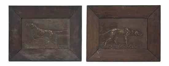 Appraisal: A Pair of Continental Relief Cast Metal Plaques Pflug depicting