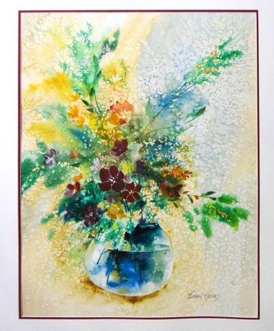 Appraisal: Edwin Havas Watercolor Still Life Watercolor of a vase of