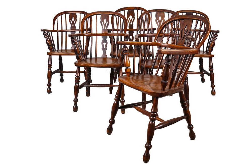 Appraisal: SIX IRISH WINDSOR ARMCHAIRSan assembled set comprising four chairs each