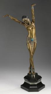 Appraisal: After Chiparus bronze of 'Egyptian Dancer' h After Demetre Haralamb