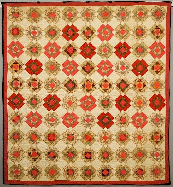 Appraisal: Nine-patch quilt A late th century Nine Patch patchwork quilt