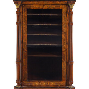 Appraisal: A Victorian Gilt Metal Mounted Burl Walnut Music Cabinet th