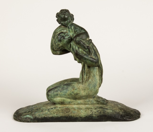 Appraisal: Amadeo Genarelli Mother and Child bronze circa Italian - verdigris