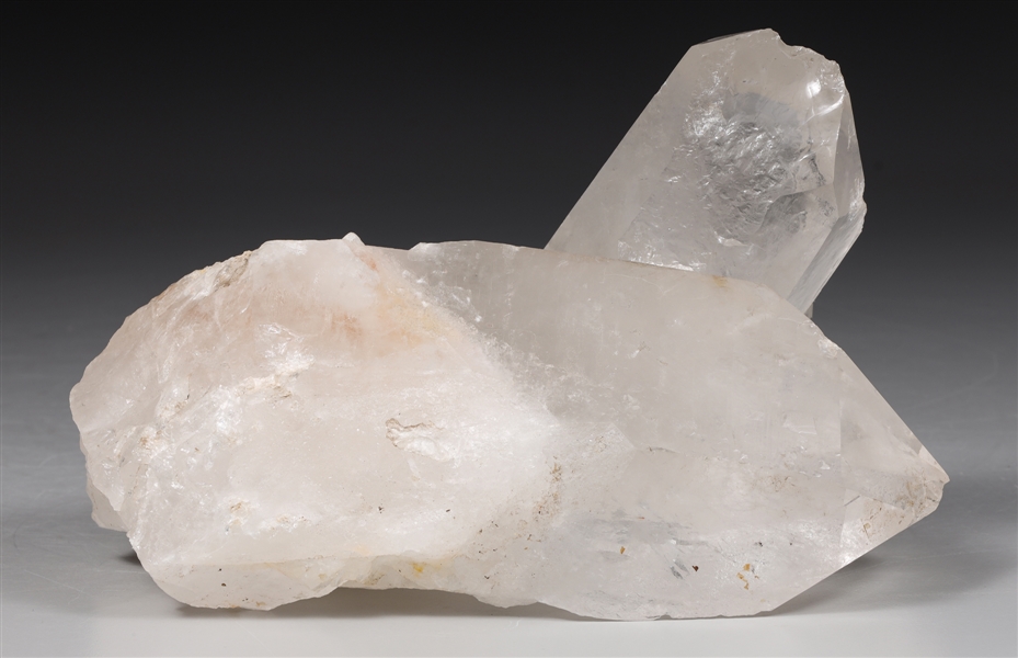 Appraisal: Large quartz specimen with raw edge and protruding crystal overall