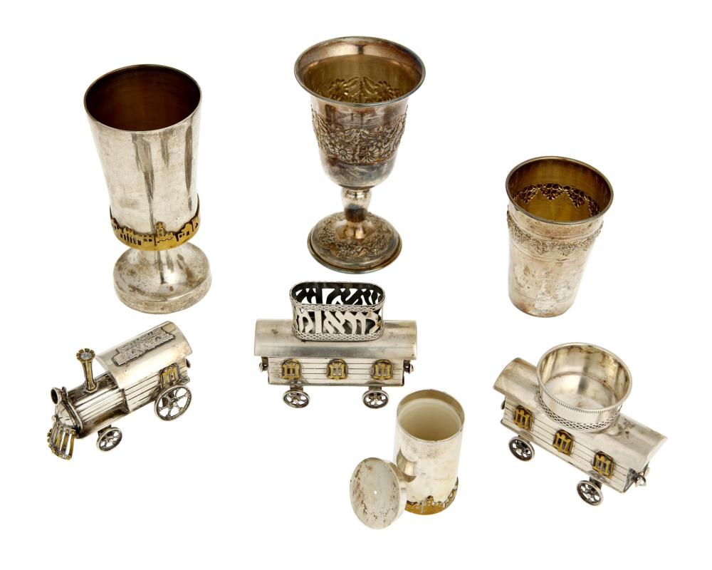 Appraisal: A group Israeli Judaica sterling silver items th century Most