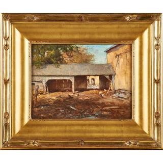 Appraisal: WILLIAM H HOWE American Untitled Old Lyme Connecticut barnyard Oil