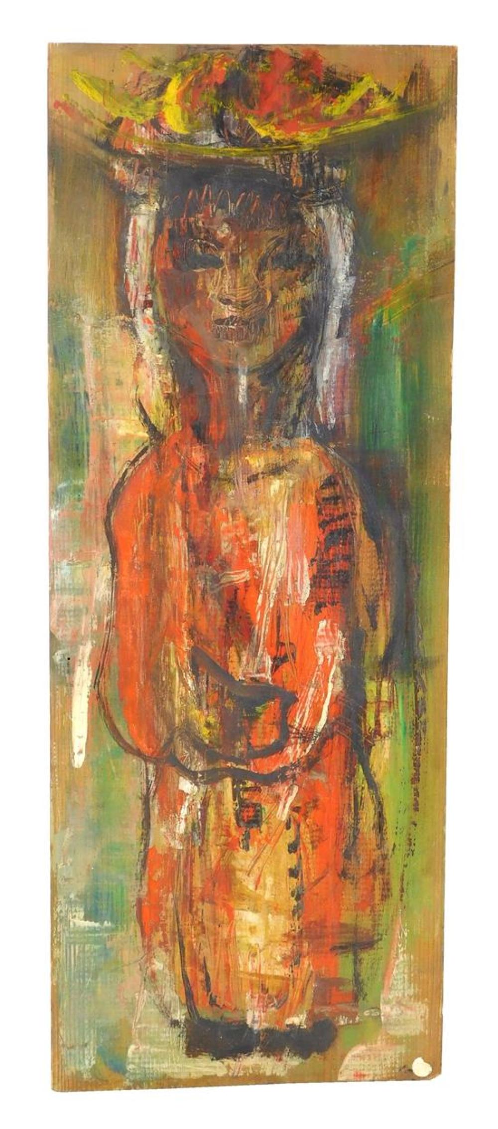 Appraisal: Marion Huse American - Native Woman in Red oil on