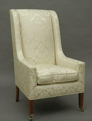 Appraisal: George III-Style Mahogany Easy Chair x x in