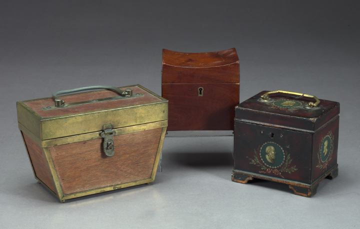 Appraisal: Group of Three Boxes consisting of an unusual diminutive Georgian