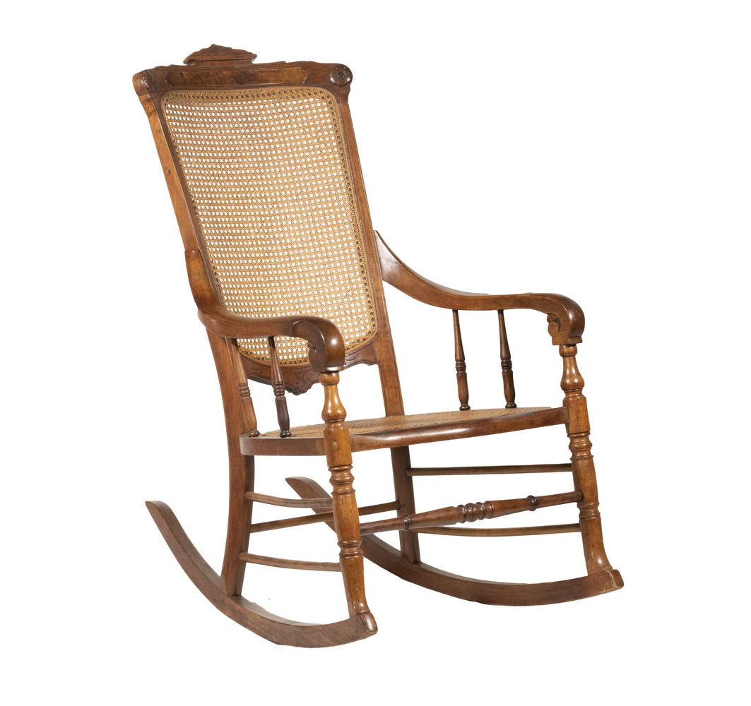 Appraisal: EASTLAKE ROCKING CHAIR th c American Walnut Rocking Chair with