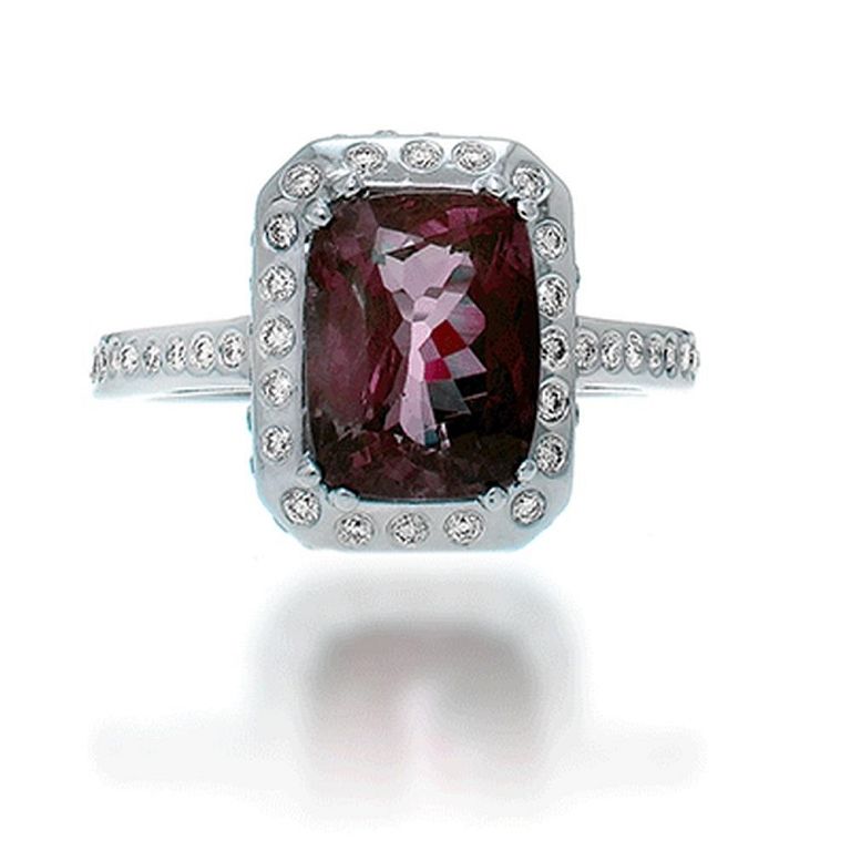 Appraisal: ALEXANDRITE AND DIAMOND RING ALEXANDRITE AND DIAMOND RING Alexandrite is