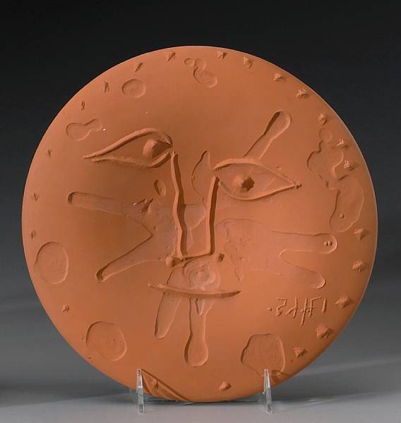 Appraisal: Pablo Picasso Spanish - Face A R Terracotta plate numbered