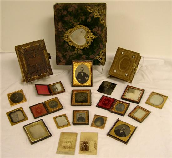 Appraisal: Victorian photo albums containing photos cabinet cards approximately twenty-five tin