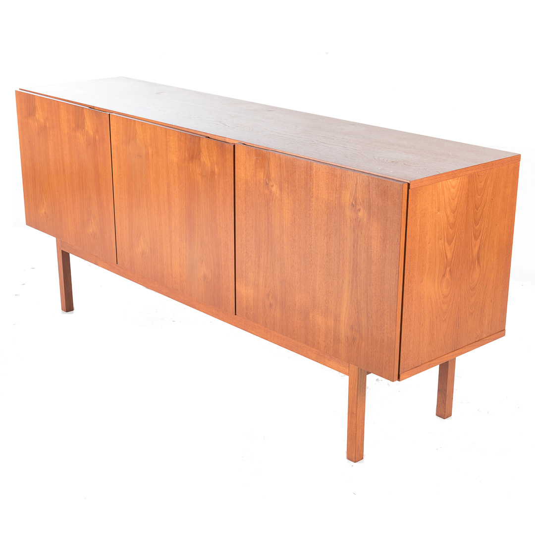 Appraisal: Danish Modern teakwood credenza mid- th century flat top middle