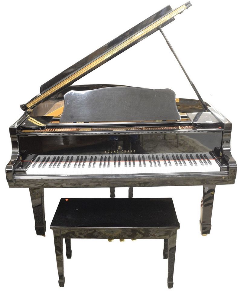 Appraisal: Young Chang Baby Grand Piano black lacquered G circa with