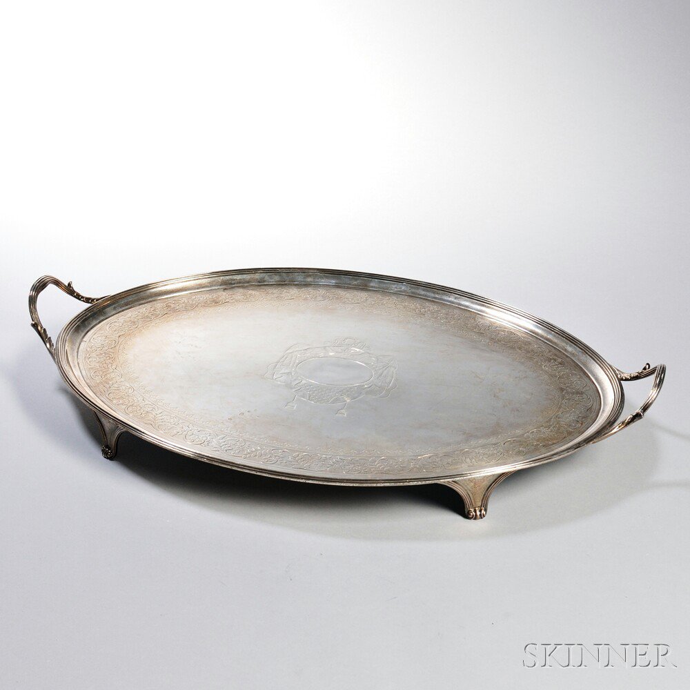 Appraisal: George III Sterling Silver Tray London - John Israel maker