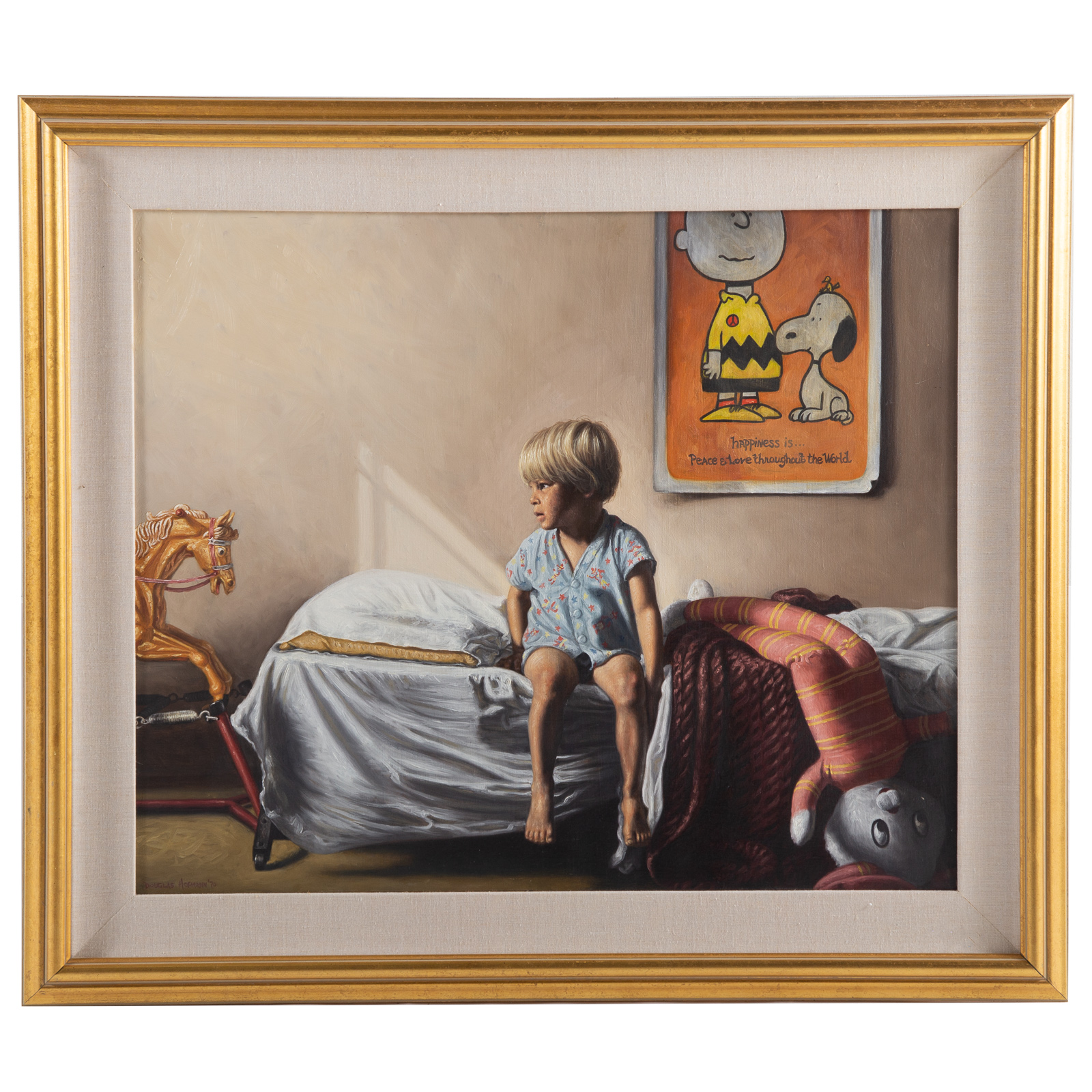 Appraisal: DOUGLAS HOFMANN BOY AND CHARLIE BROWN OIL American b Oil