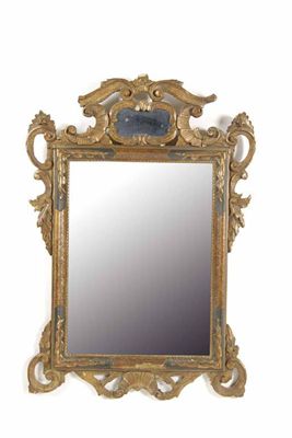 Appraisal: An Italian giltwood and painted wall mirror losses in x