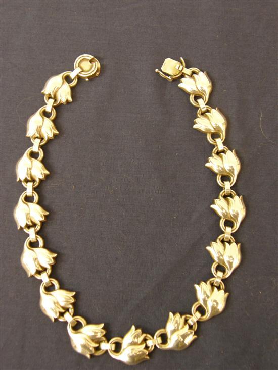 Appraisal: GEORGE JENSEN silver necklace with floral style links