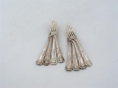 Appraisal: Royal Assocation eight various dessert forks Kings and Kings Honeysuckle