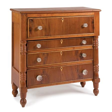 Appraisal: Classical Inlaid Mahogany Diminutive Chest of Drawers Estimate -