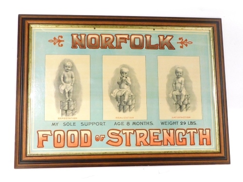 Appraisal: A Norfolk Food and Strength advertising poster in colours cm