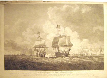 Appraisal: piece British Naval Battle Engraving Pouncy B T after Cleveley