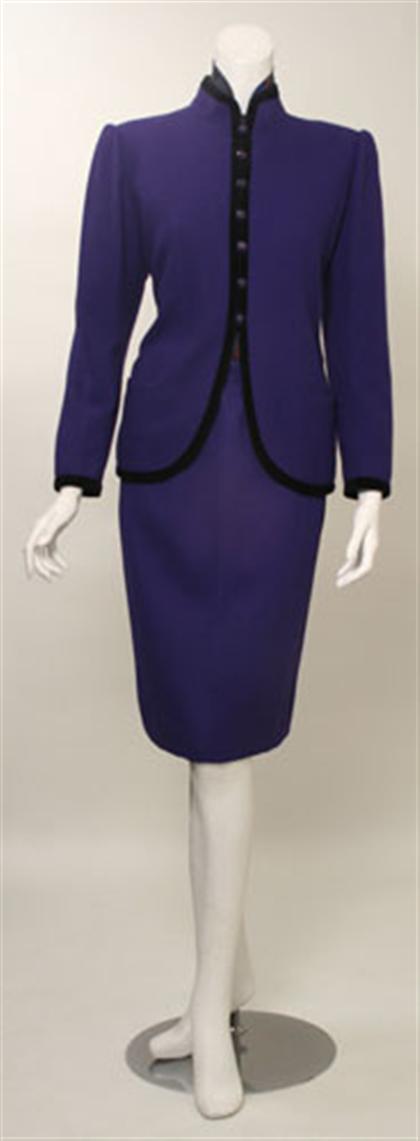 Appraisal: Two Ungaro skirt suits s- s One tuxedo style in