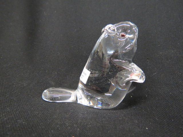 Appraisal: Steuben Crystal Figurine of a Beaver tall signed excellent