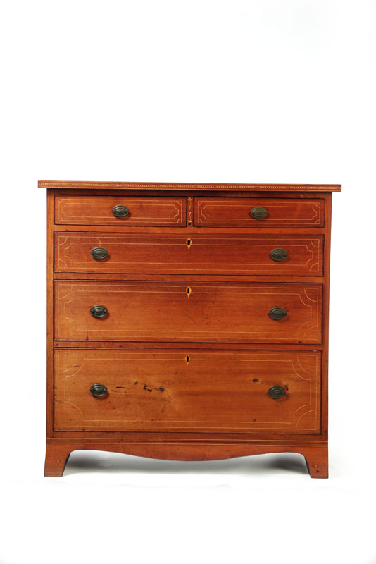 Appraisal: INLAID HEPPLEWHITE CHEST OF DRAWERS Western Pennsylvania early th century