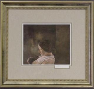 Appraisal: Andrew Wyeth Hand Signed Print Miss Olson Andrew Wyeth American