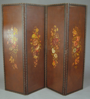 Appraisal: A four fold screen th century of rectangular form with