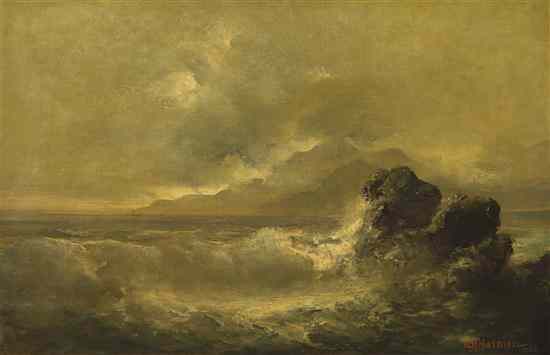 Appraisal: Charles Henry Harmon American - Rocky Seascape oil on board