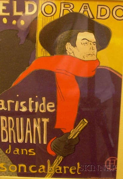 Appraisal: Framed Lithographic Print After Henri Toulouse-Lautrec French - identified in