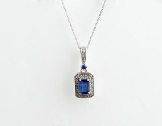 Appraisal: K White Gold Pendant with a cushion cut car K