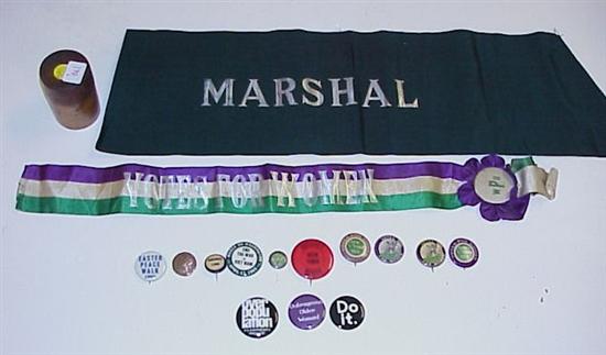 Appraisal: Women's Suffrage movement mementoes including two Clarion pinback and other