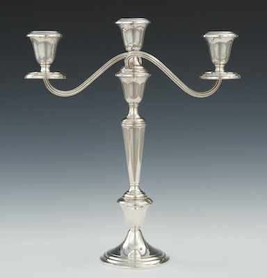 Appraisal: A Sterling Silver Interchangeable Candelabra by Gorham Baluster form with