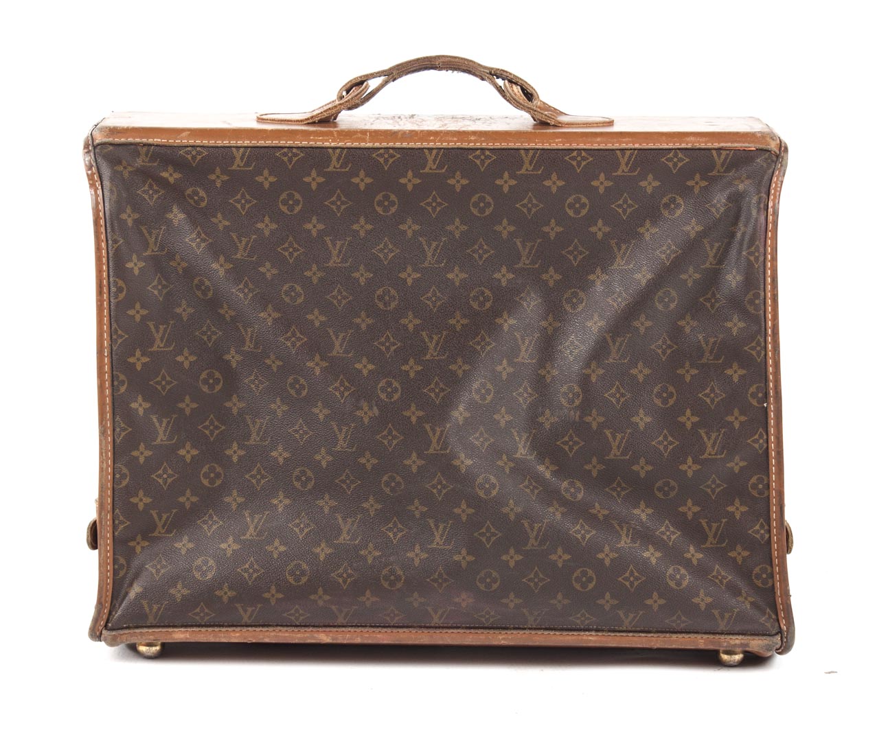 Appraisal: Louis Vuitton garment bag folding leather garment back with leather