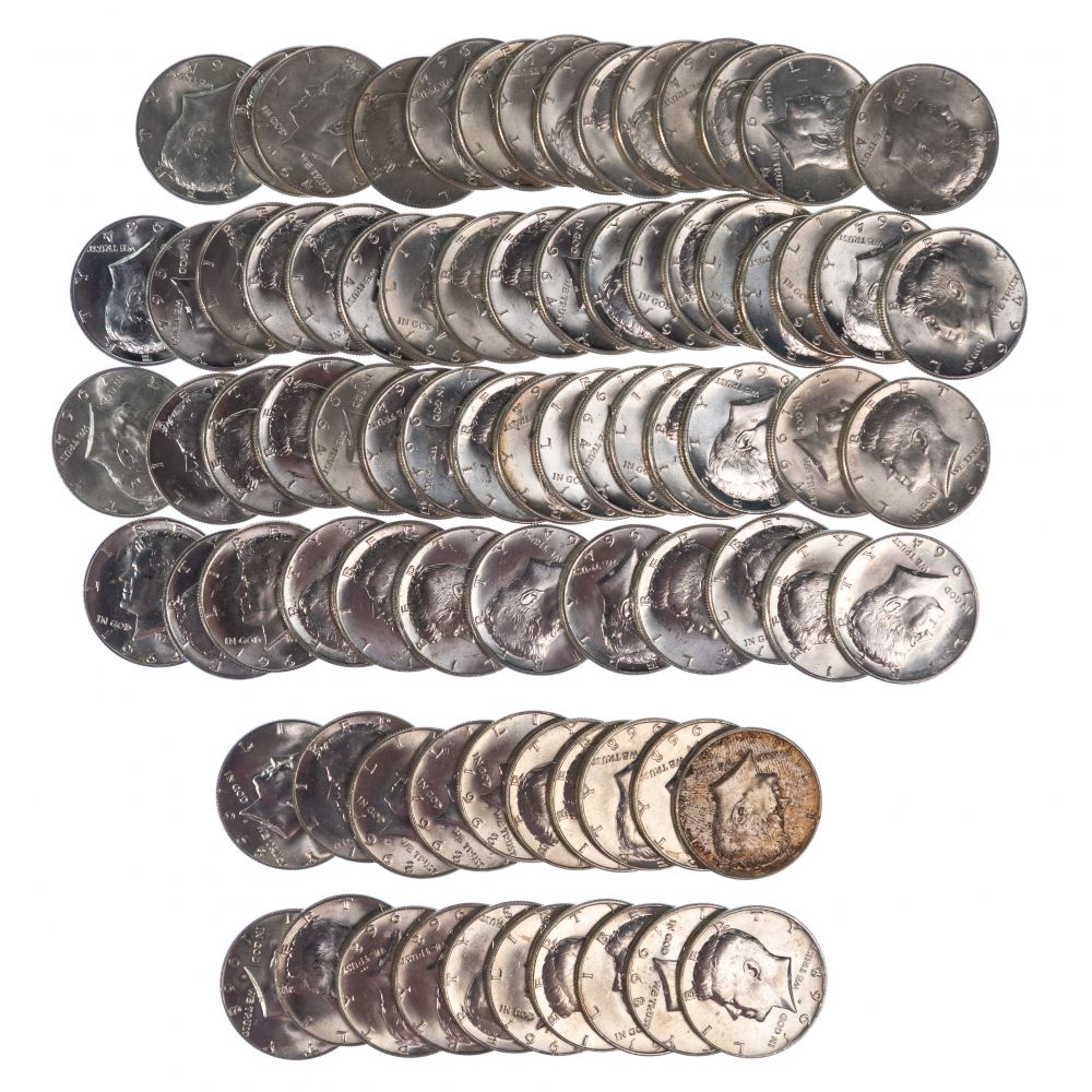 Appraisal: KENNEDY C ASSORTMENT face value US silver from and face