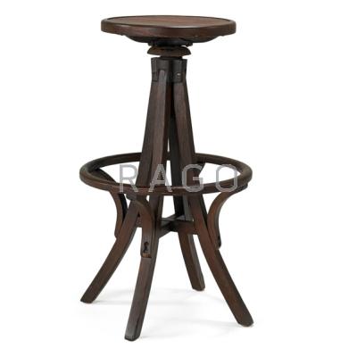 Appraisal: DRAFTSMAN STOOL Oak and iron x dia Condition Report