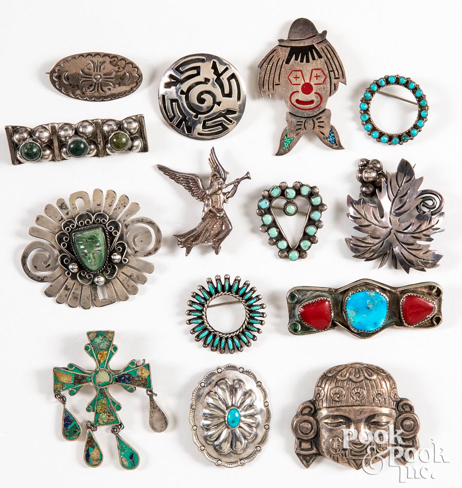 Appraisal: Native American Indian Mexican pins brooches Group of Native American