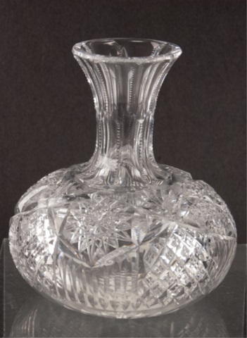 Appraisal: Libbey Cut Glass Vase H Signed to bottom