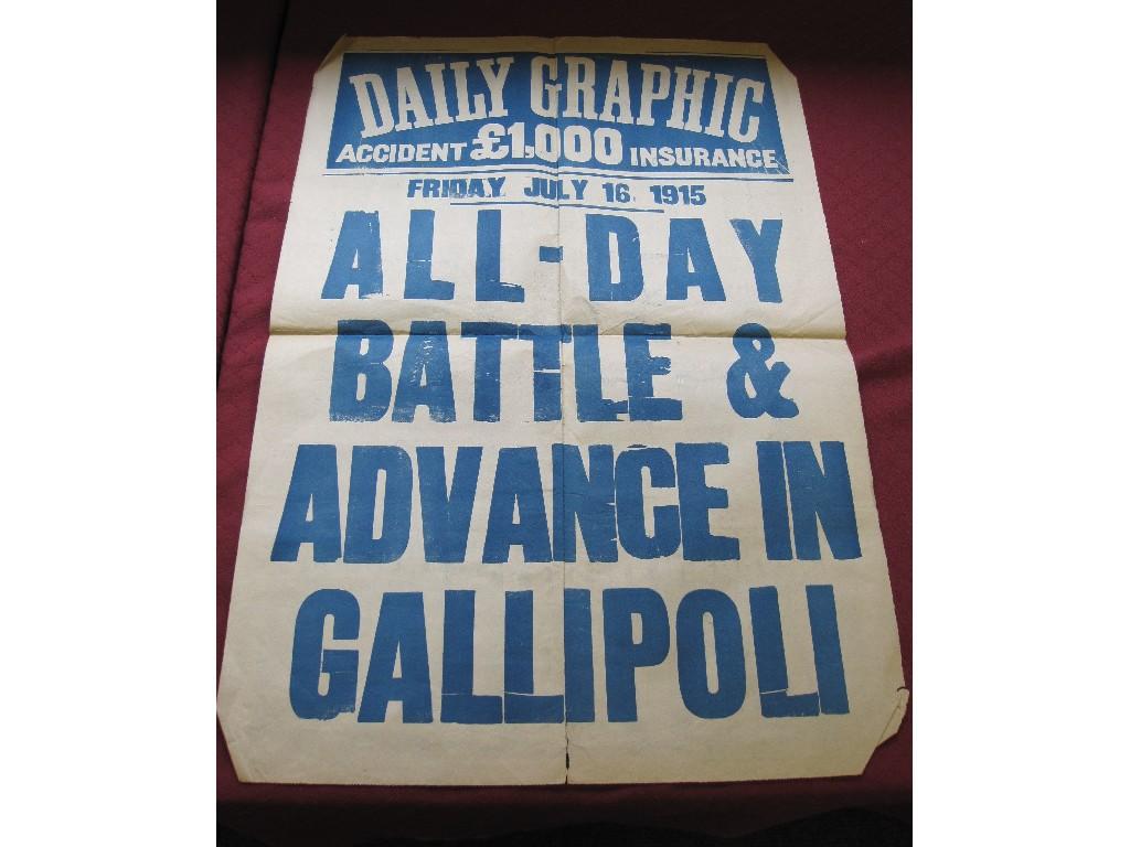 Appraisal: A Selection of Newspaper Hoardings from circa - Titles include