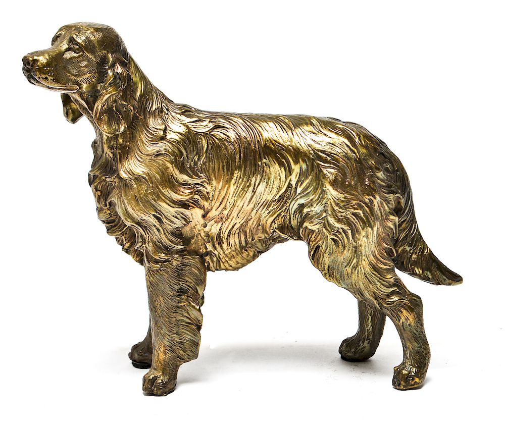 Appraisal: Brass Irish Setter Dog Table or Desk Sculpture Brass Irish