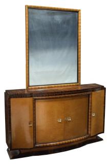 Appraisal: FRENCH ART DECO MIRRORED CABINET French Art Deco cabinet 's