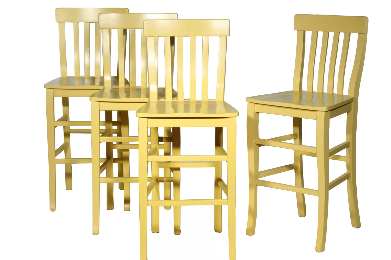 Appraisal: MAINE COTTAGE FURNITURE COUNTER STOOLS Set of Yellow Painted Cokie