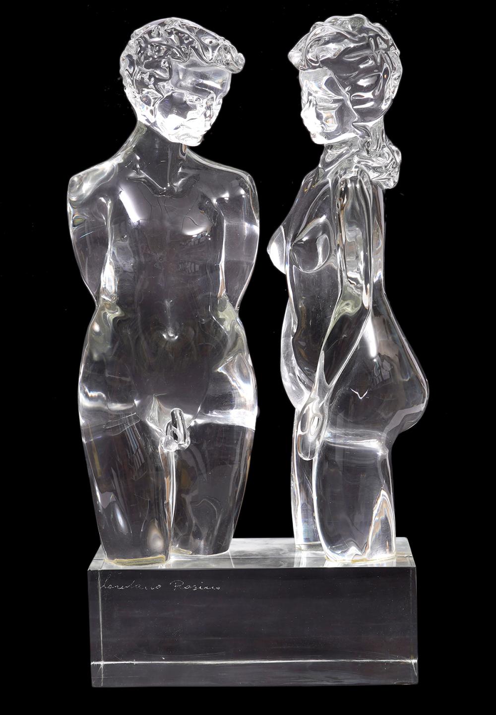 Appraisal: LOREDANO ROSIN 'LOVERS' SIGNED ART GLASS SCULPTURELoredano Rosin Italy -